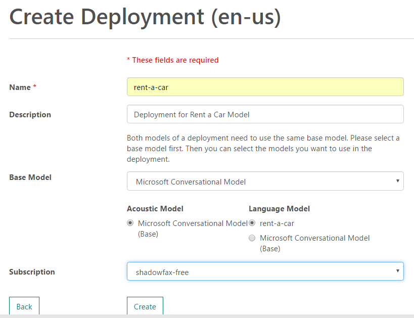 Deployment Create